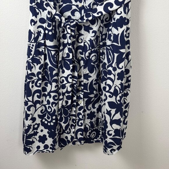 Talbots Blue and White Floral Midi Dress - Picture 5 of 10